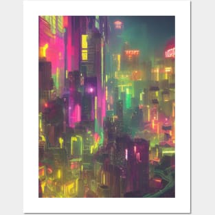 Japan Neon City Lights Posters and Art